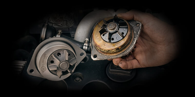 Wasserpumpe wechseln in Swinemünde – Mechaniker beim Austausch der Wasserpumpe im Auto