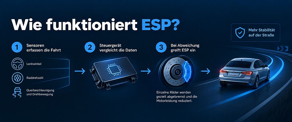 Wie funktioniert ESP im Auto? Infografik