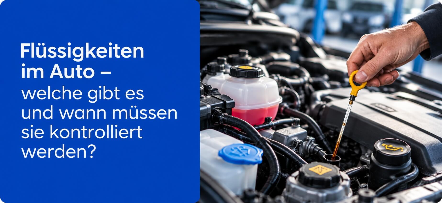 Infografik über Flüssigkeiten im Auto, die unter der Autohaube geprüft werden