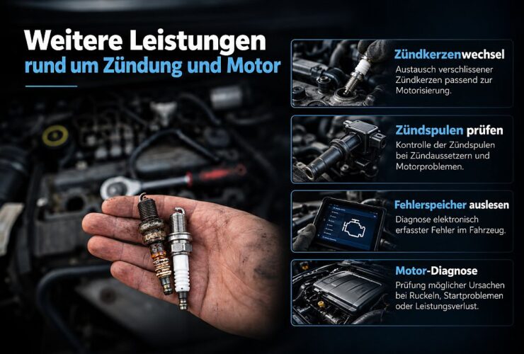 Weitere Leistungen rund um Zündung und Motor – Zündkerzenwechsel, Zündspulenprüfung, Fehlerspeicher auslesen und Motor-Diagnose bei Autobielat